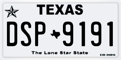 TX license plate DSP9191