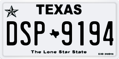 TX license plate DSP9194