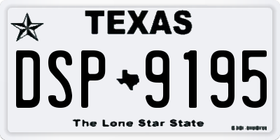 TX license plate DSP9195