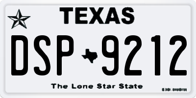 TX license plate DSP9212