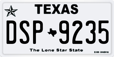 TX license plate DSP9235