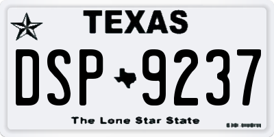 TX license plate DSP9237