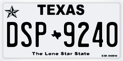 TX license plate DSP9240