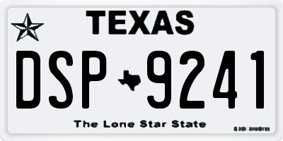 TX license plate DSP9241