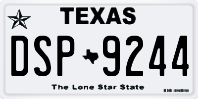 TX license plate DSP9244