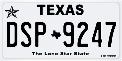 TX license plate DSP9247