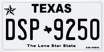 TX license plate DSP9250