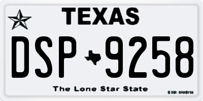 TX license plate DSP9258