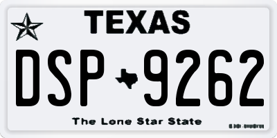 TX license plate DSP9262