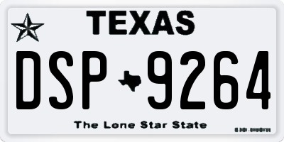 TX license plate DSP9264