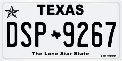TX license plate DSP9267