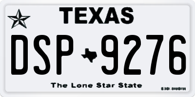 TX license plate DSP9276