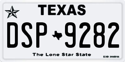 TX license plate DSP9282