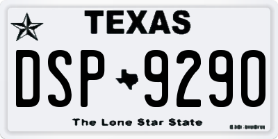 TX license plate DSP9290