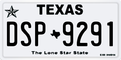 TX license plate DSP9291