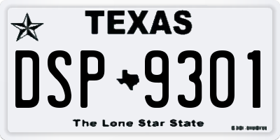 TX license plate DSP9301