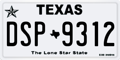 TX license plate DSP9312