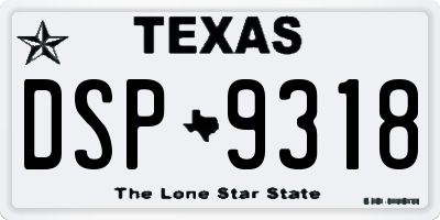 TX license plate DSP9318