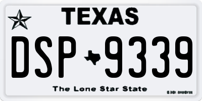 TX license plate DSP9339