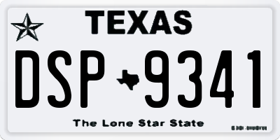TX license plate DSP9341