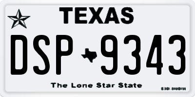 TX license plate DSP9343