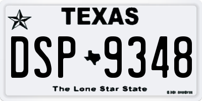 TX license plate DSP9348