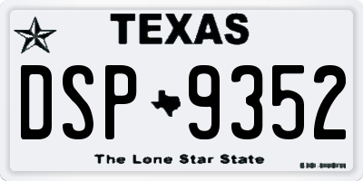TX license plate DSP9352