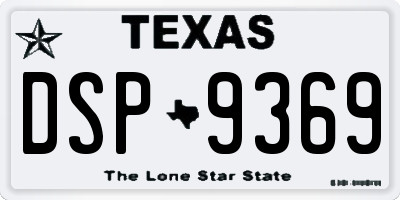 TX license plate DSP9369