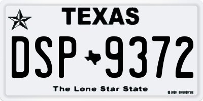 TX license plate DSP9372