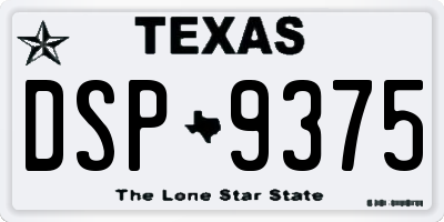 TX license plate DSP9375