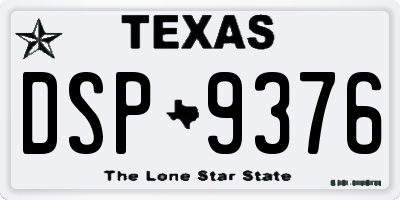 TX license plate DSP9376