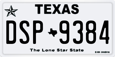 TX license plate DSP9384