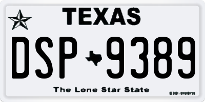 TX license plate DSP9389