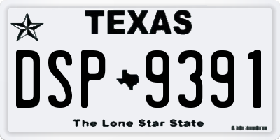 TX license plate DSP9391