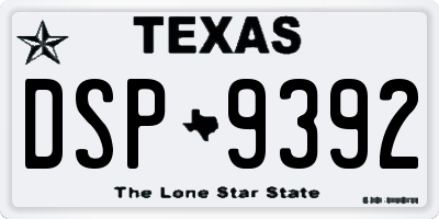 TX license plate DSP9392