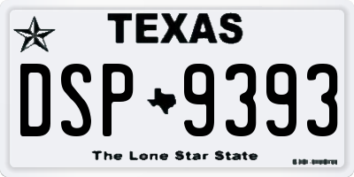 TX license plate DSP9393