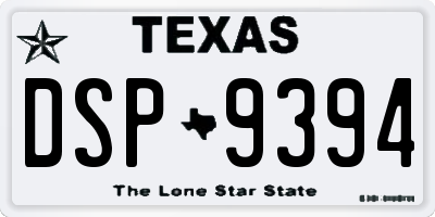 TX license plate DSP9394