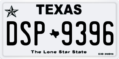 TX license plate DSP9396