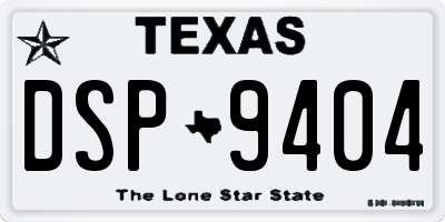TX license plate DSP9404