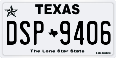 TX license plate DSP9406