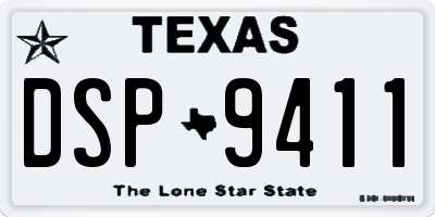 TX license plate DSP9411