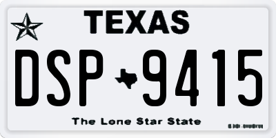TX license plate DSP9415