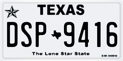 TX license plate DSP9416