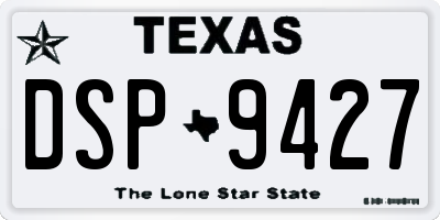 TX license plate DSP9427