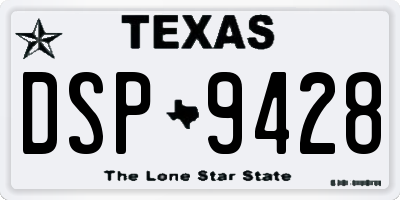 TX license plate DSP9428