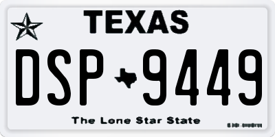 TX license plate DSP9449
