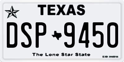 TX license plate DSP9450