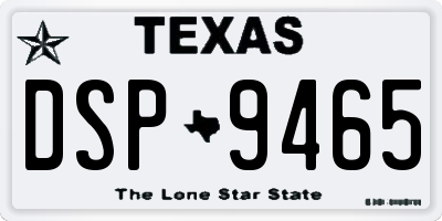 TX license plate DSP9465