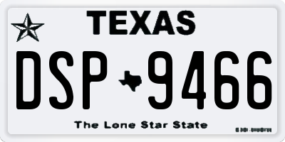 TX license plate DSP9466