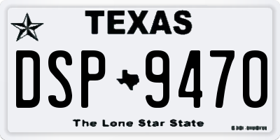 TX license plate DSP9470